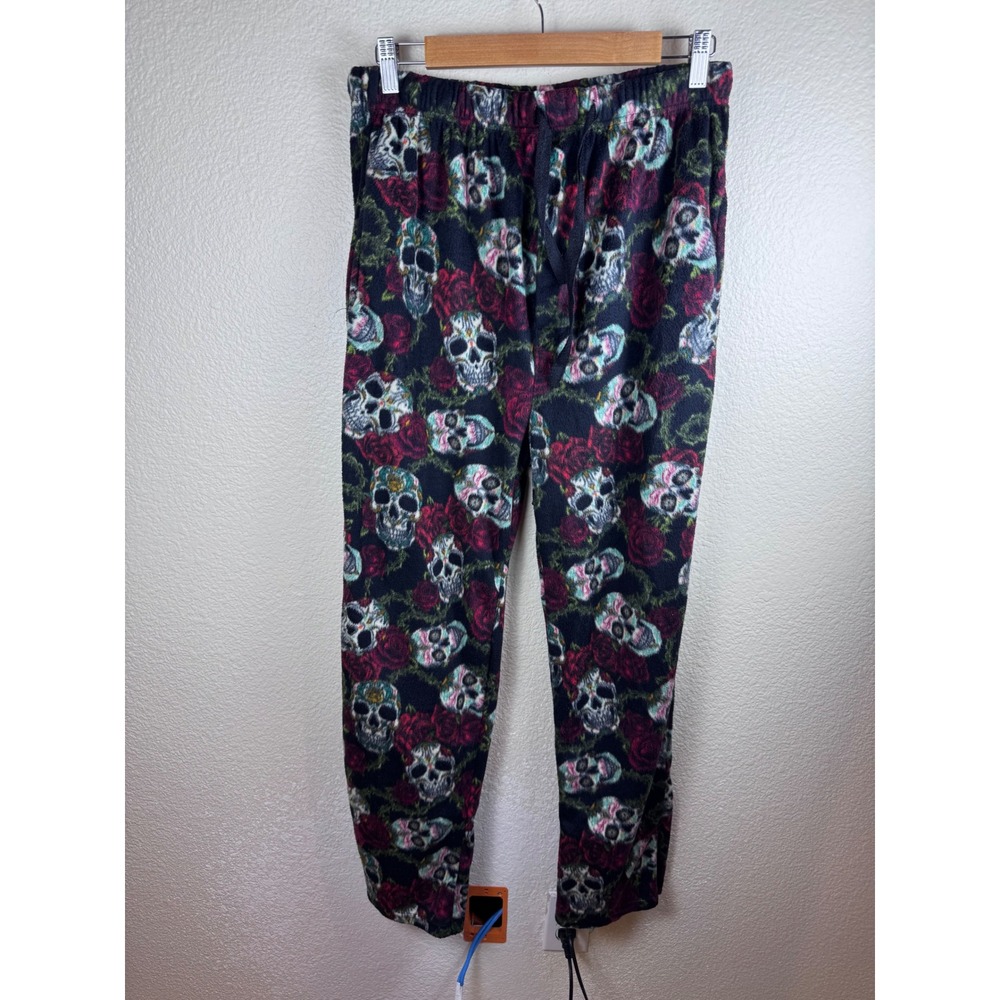 NWOT Ed Hardy Skull Rose Pajama Pants Mens XL Fleece Drawstring Goth‎ Edgy Y2K